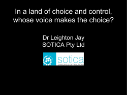 In a land of choice and control, whose voice makes the choice?