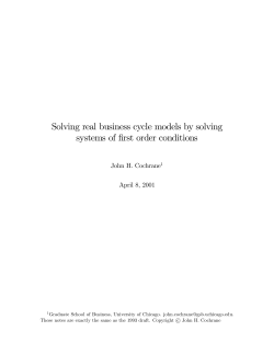 Solving real business cycle models by solving systems of first order