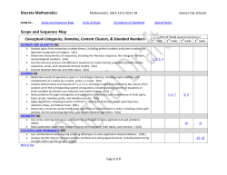 Discrete Mathematics Scope and Sequence Map Conceptual
