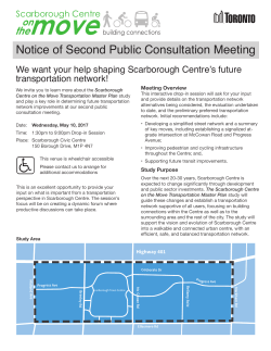 Scarborough Centre on the Move study Notice of Second Public