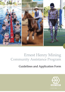 Ernest Henry Mining Community Assistance Program Application