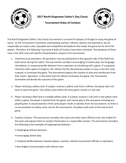 2017 North Kingstown Father`s Day Classic Tournament Rules of