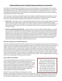 Understanding the Costs of Federally Sponsored Research at