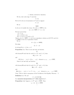 1. Model existence theorem. We fix a first order logic F such that C