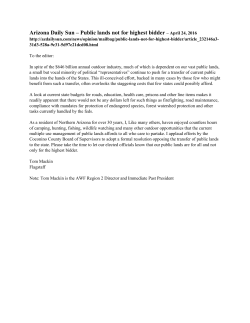 Arizona Daily Sun &ndash; Public lands not for highest bidder &ndash; April 24