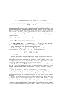 NORM PRESERVERS OF JORDAN