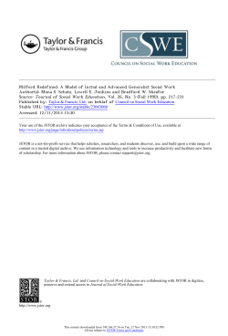 Milford Redefined: A Model of Initial and Advanced Generalist Social