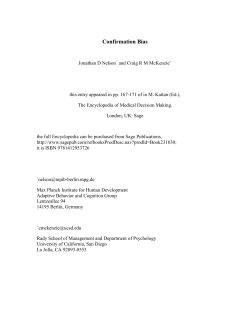 Confirmation Bias - Jonathan D Nelson home page