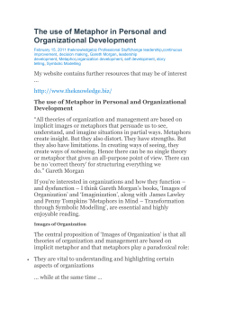 The use of Metaphor in Personal and
