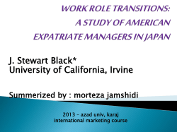 work role transitions: a study of american expatriate managers in japan