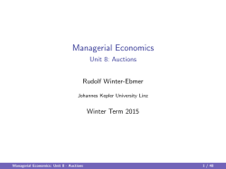 Managerial Economics - Unit 8: Auctions