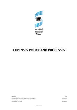 expenses policy and processes - Institute of Biomedical Science