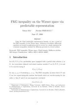 FKG inequality on the Wiener space via predictable representation