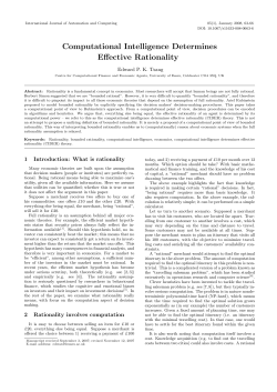 Computational Intelligence Determines Effective Rationality