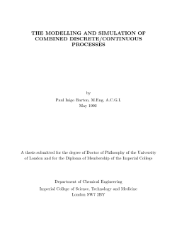 the modelling and simulation of combined discrete/continuous