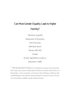 Can More Gender Equality Lead to Higher Fertility?