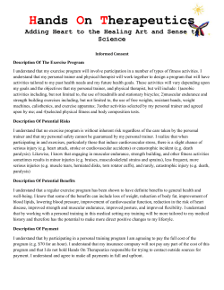 Hands On Therapeutics Adding Heart to the Healing Art and Sense