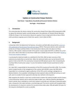 Update on Construction Output Statistics