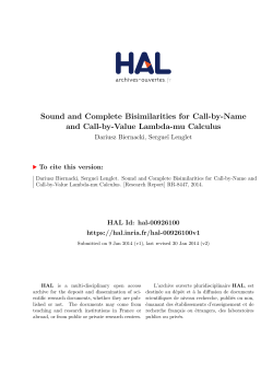 Sound and Complete Bisimilarities for Call-by-Name and - HAL