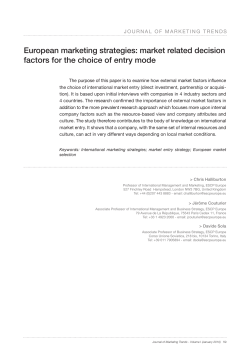market related decision factors for the choice of entry mode