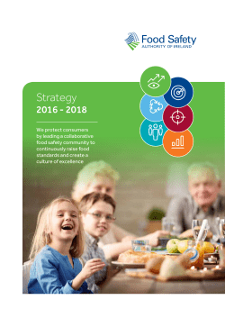 Strategy 2016-2018 - The Food Safety Authority of Ireland