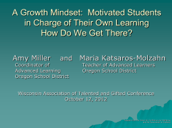 Growth Mindset - Wisconsin Association for Talented and Gifted