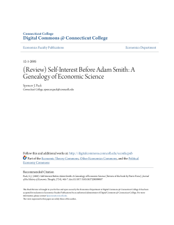 A Genealogy of Economic Science