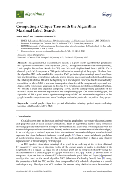 Computing a Clique Tree with the Algorithm Maximal Label