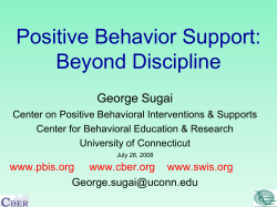 Positive Behavior Support: Beyond Discipline