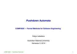 Pushdown Automata