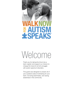 Team Captain Guide - Walk Now for Autism Speaks