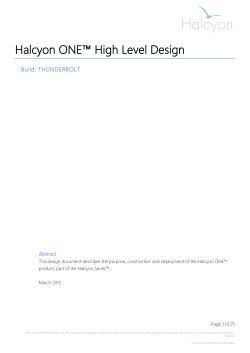 Halcyon ONE&trade; High Level Design