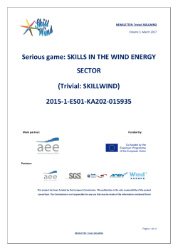 Serious game: SKILLS IN THE WIND ENERGY SECTOR (Trivial