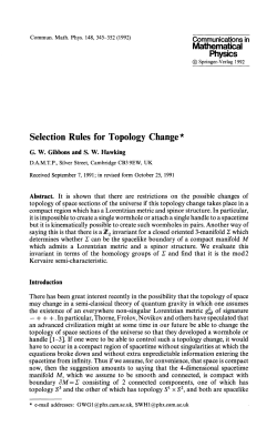 Selection Rules for Topology Change