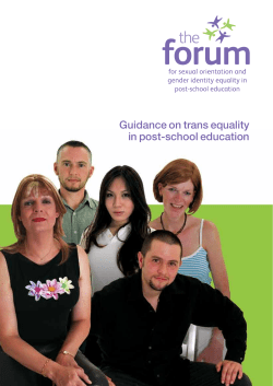 Guidance on trans equality in post-school education