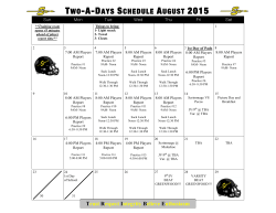 2015 Players Two-A-Days Calendar