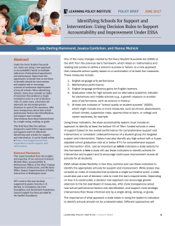 Identifying Schools for Support and Intervention: Using Decision