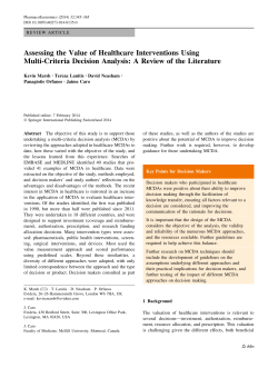 Assessing the Value of Healthcare Interventions Using