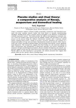 Placebo studies and ritual theory - Philosophical Transactions of the
