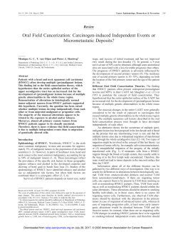 Oral Field Cancerization: Carcinogen