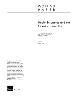 Health Insurance and the Obesity Externality