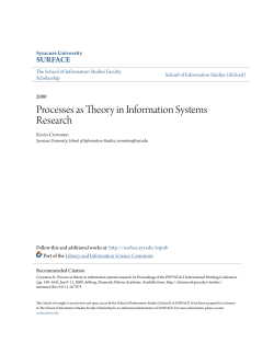 Processes as Theory in Information Systems Research