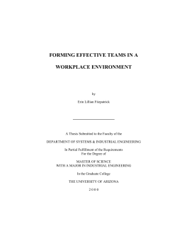 Forming Effective Teams in a Manufacturing Environment