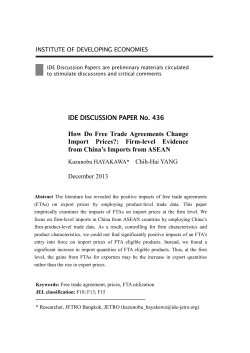 How Do Free Trade Agreements Change Import Prices?: Firm