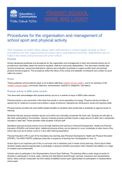 Template - Procedures for the organisation and