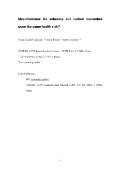 3.3 Biological and genomic effects of asbestos fibres - HAL