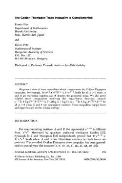 The Golden-Thompson Trace Inequality is
