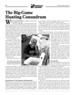 The Big-Game Hunting Conundrum - Michigan Archaeological Society
