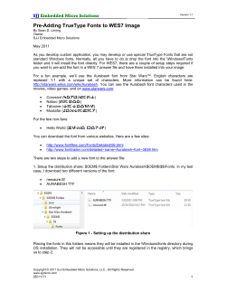Pre- -Adding T TrueType e Fonts to o WES7 I mage