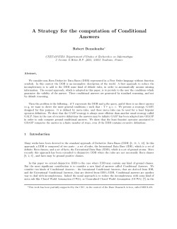 A Strategy for the computation of Conditional Answers
